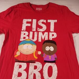South Park Fist Bump Bro Crew Neck Short Sleeve Graphic T Shirt Mens Size M Red